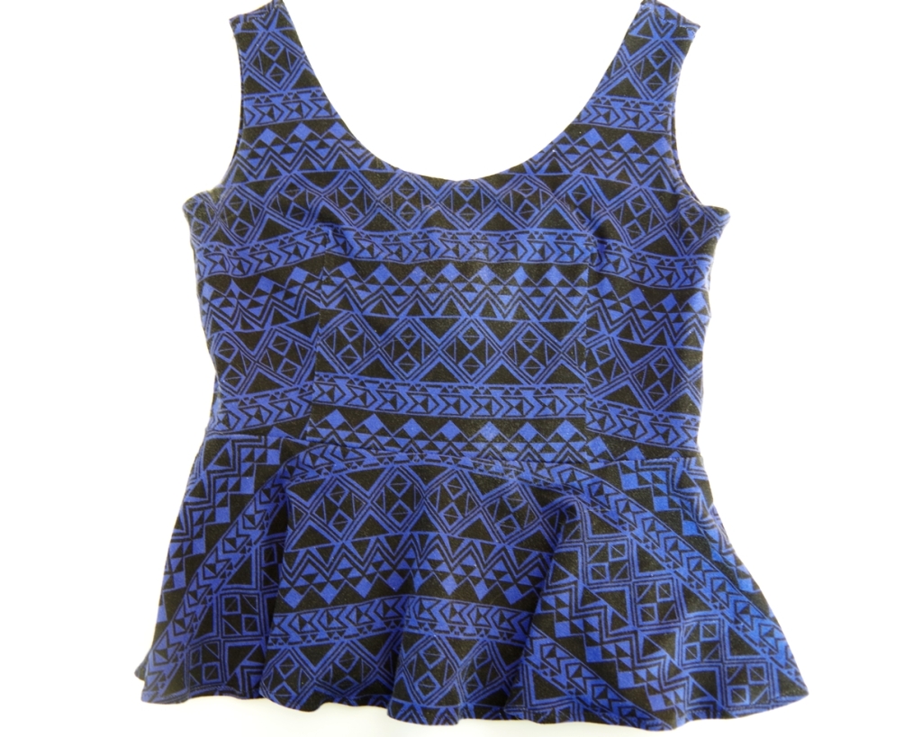 E is for Express Aztec Zip Back Peplum Tank | Life by Ky